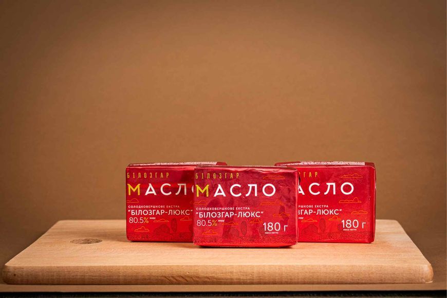 Масло солодковершкове екстра "Білозгар-Люкс" 80,5% жиру 180 г 780 фото
